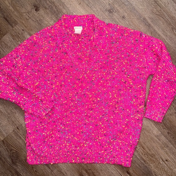 Main Strip • Hot Pink Colorful Popcorn Knit Sweater - Picture 3 of 10